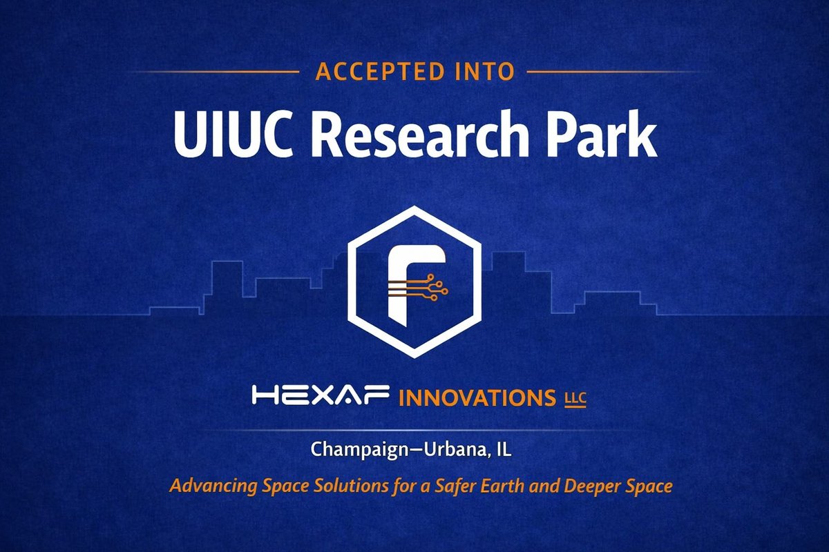 hexafinnovation's tweet photo. HexaF Innovations LLC has been accepted into the @UIResearchPark .
Being embedded in a research-driven ecosystem strengthens our mission of advancing space weather, human performance, resilient sensing, and mission-ready AI solutions.

Looking forward to collaborations ahead. https://t.co/97ApWYrE9E