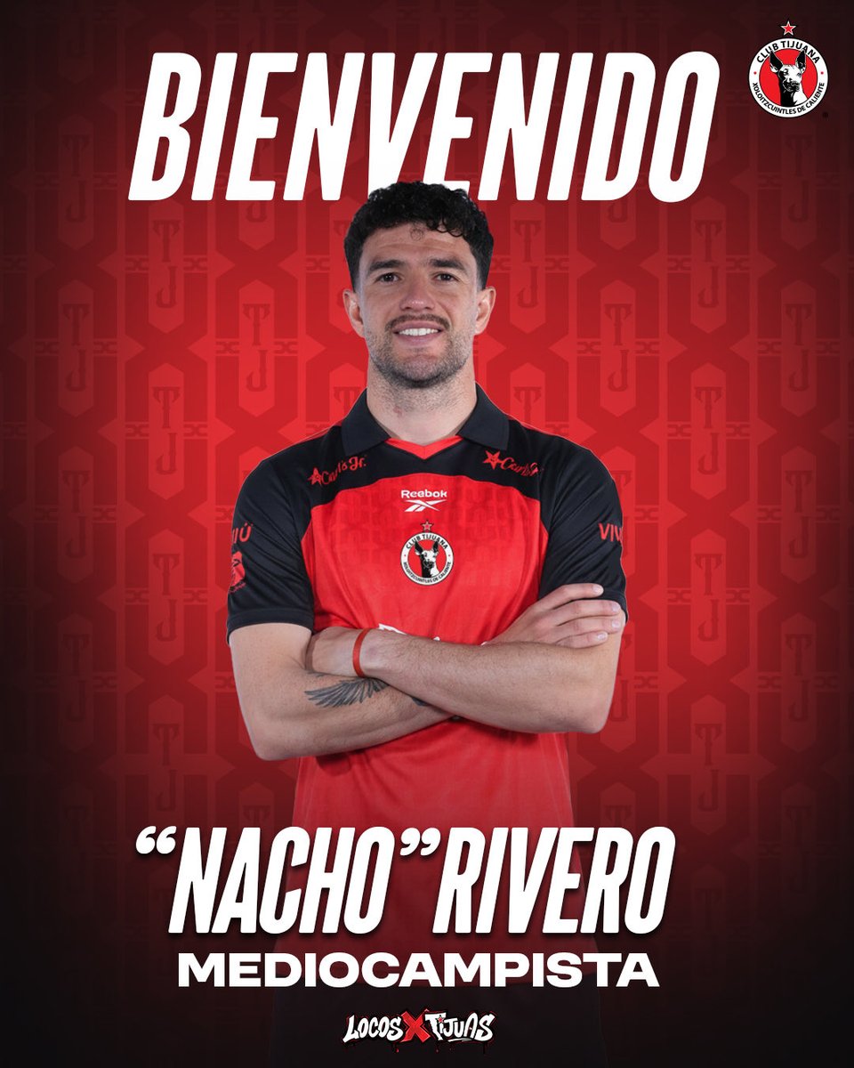 Xolos's tweet photo. El Club Tijuana hace oficial el fichaje del mediocampista Ignacio Rivero. ¡Bienvenido de vuelta, 'Nacho'!  

#LocosXTijuas 🐕 | https://t.co/JrwE4BK7QD https://t.co/M9SvcfmHl7