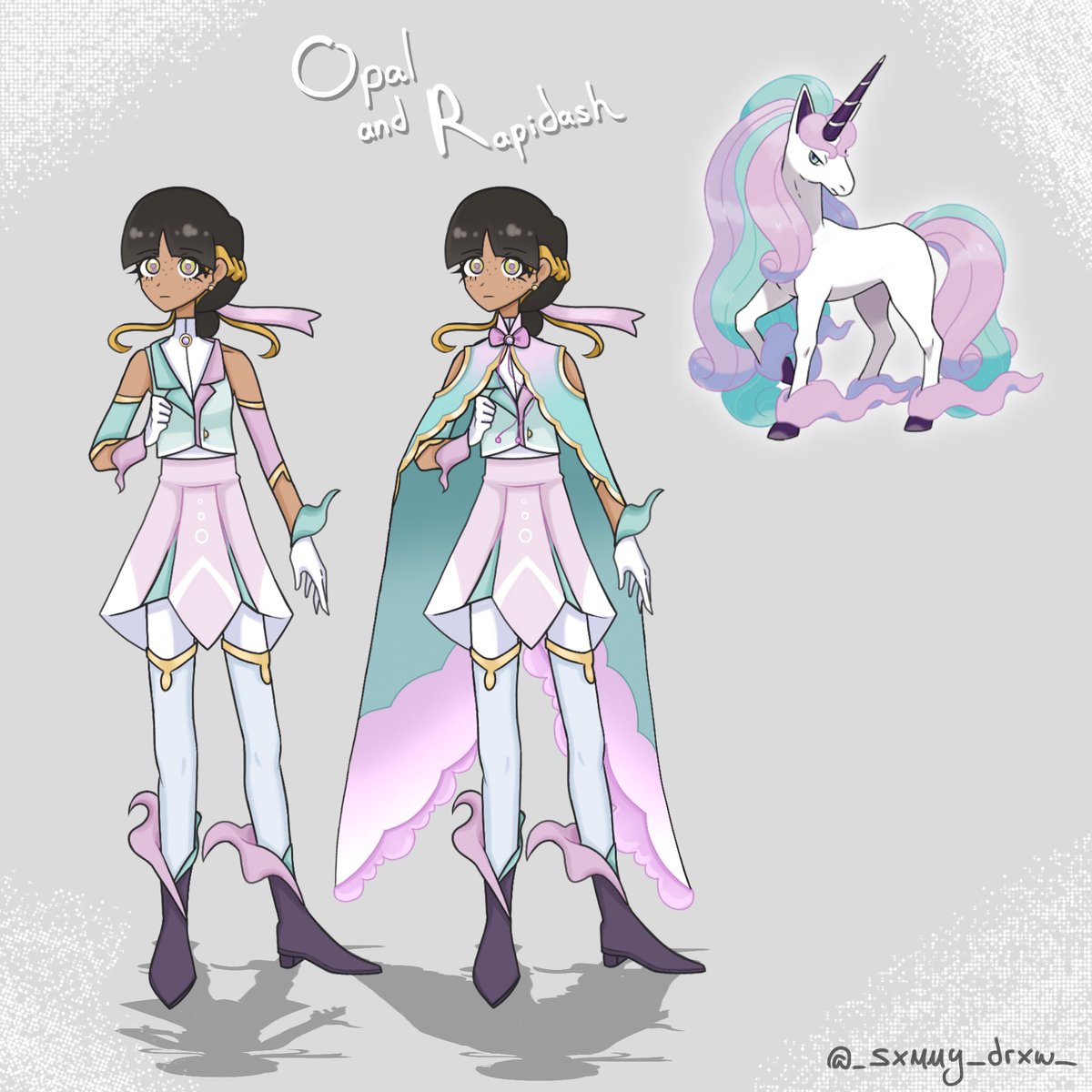_sxmmy_drxw_'s tweet image. Opal and Galarian Rapidash 💜🩵

Amethio for tomorrow ☺️✨