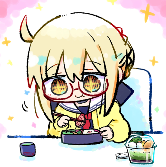 アルトリア・ペンドラゴン 「えっちゃんランチ 今日のデザートは抹茶白玉パフェです #FGO」|春日優希@コミケ新刊委託中のイラスト
