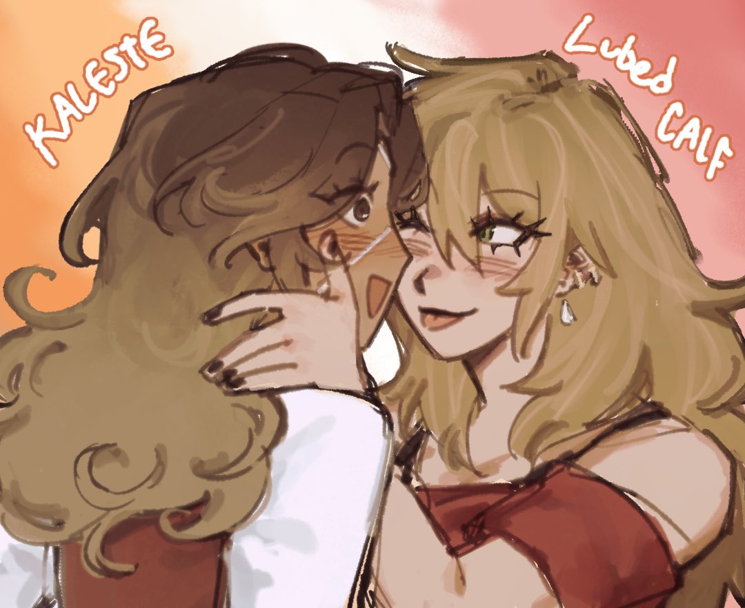 KalesteReal's tweet image. Myself and @lubedcalf’s blooming romance on the @BombshellSMP. Drawn by @suckerpnnch 💣🐚💗‼️