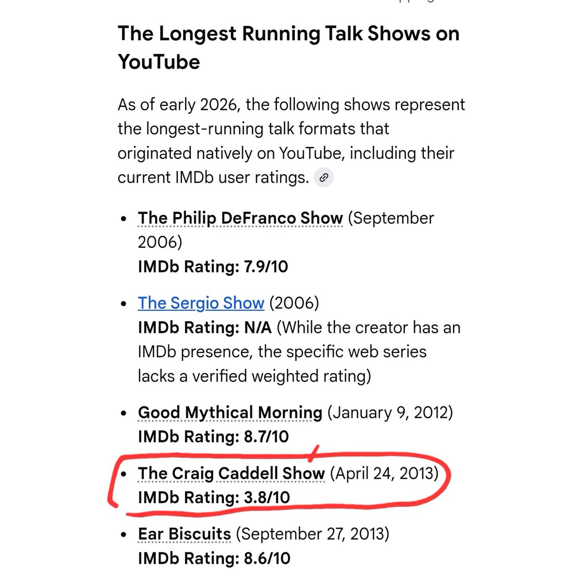 CraigCaddell's tweet photo. THE LONGEST RUNNING TALK SHOWS ON YOUTUBE 📺 https://t.co/y12INBUyw2