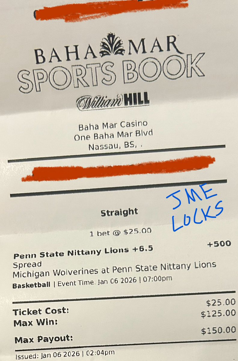JEM_Locks's tweet photo. FIRST EVER LOCK POSTED ON X 

PENN STATE +6.5 at +500 (feel free to bet them spread at +23.5 if you don’t have the stones) 

LETS GO AND LETS CASH SOME BREAD 🤑🤑🤑

#sports #sportsbetting #pennstate #money #gambling https://t.co/EDfbaG4cka