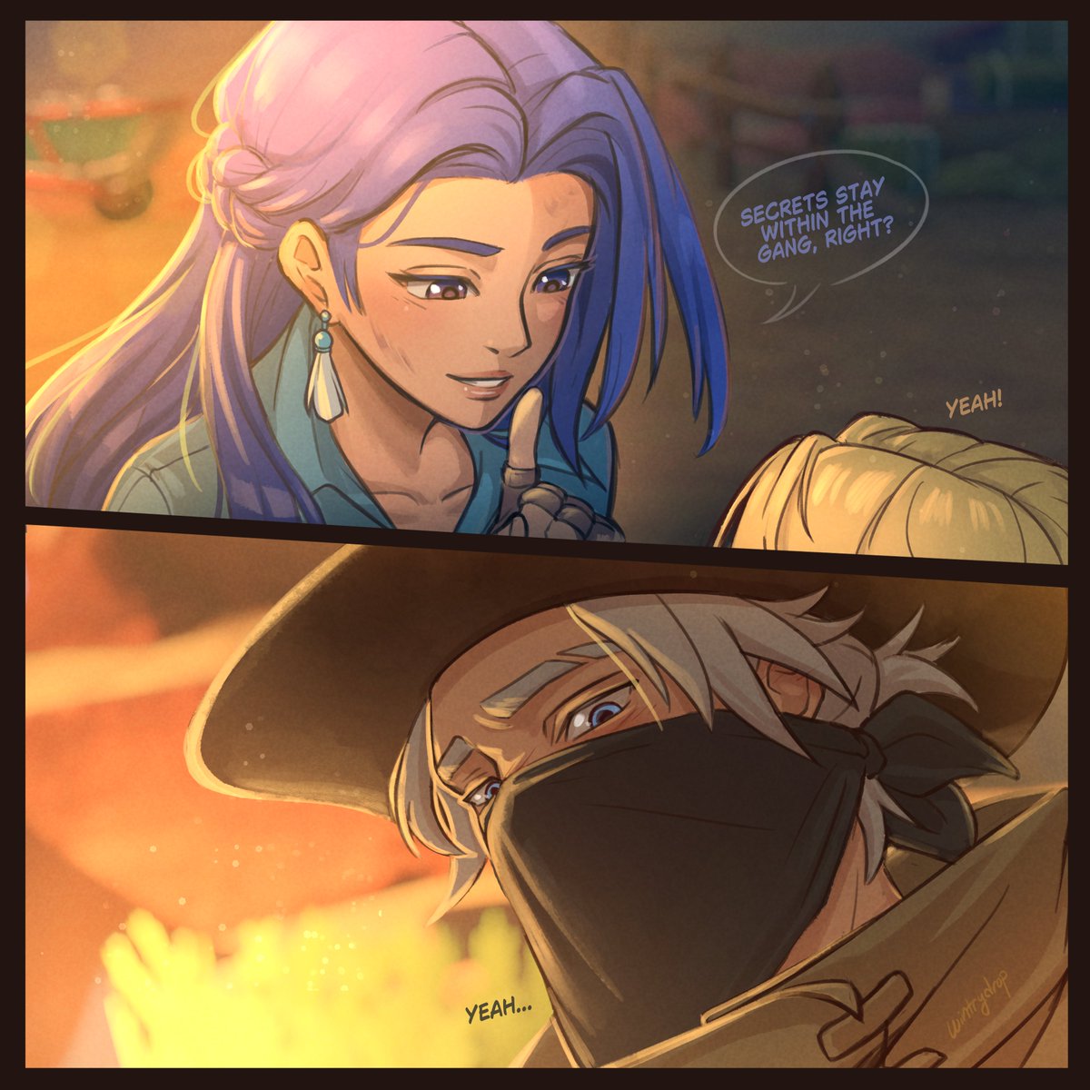 Happy new year everyone!

Sorry to just pop up out of nowhere &amp; drop some art of my latest hyperfixation. 😂

#LoganxBuilder from #MyTimeatSandrock! I can't believe how suprisingly complex this game is and I've been obsessed with it.

Anyway, let's hope to me posting more art :D