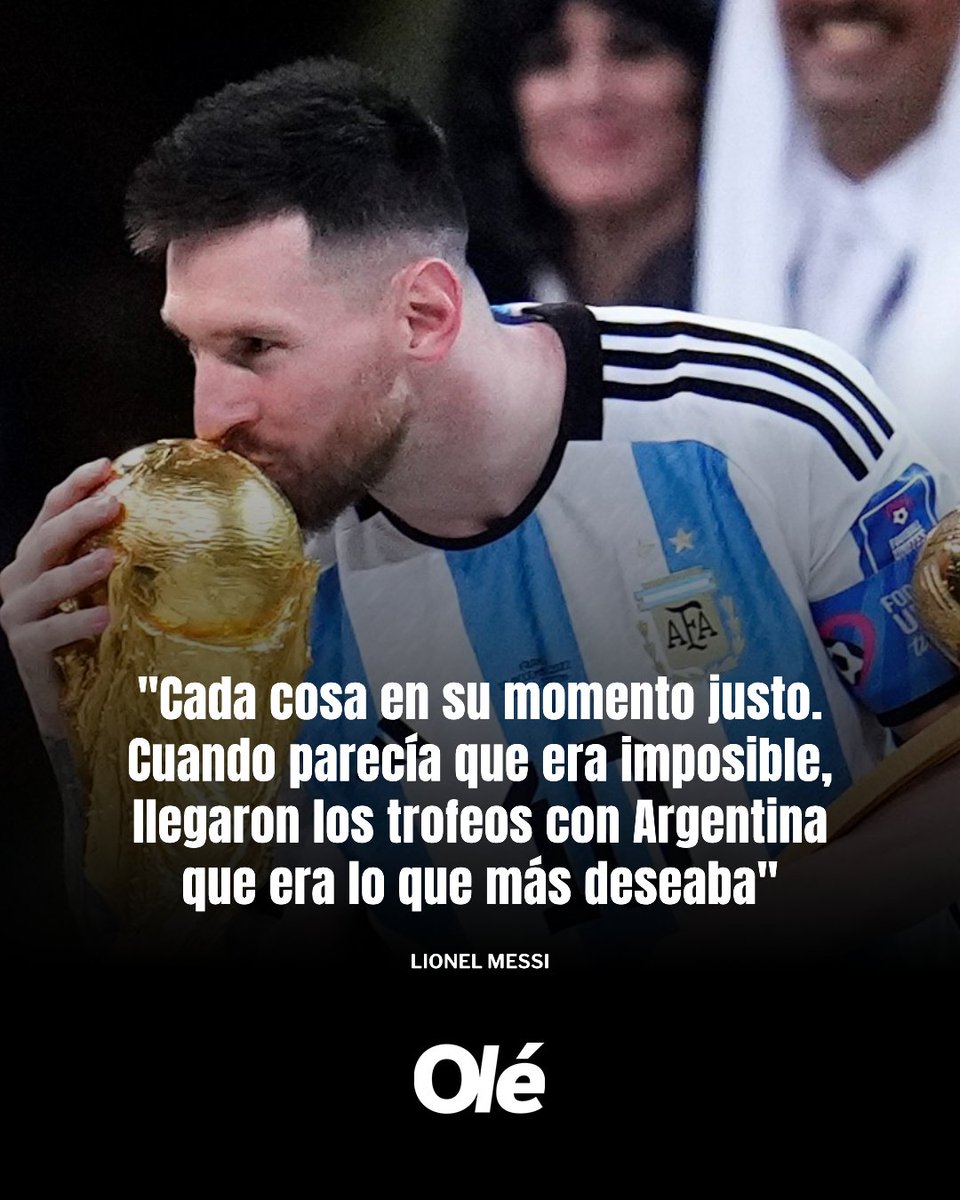 "SOY UN AGRADECIDO TOTALMENTE" 🇦🇷

🏆 Messi fue consultado acerca de si le queda algún título por ganar...

🗣️ "¿Si queda algo por ganar? No, gracias a dios... ¿qué me va a quedar? Dios me regaló mucho más de lo que yo pensaba"

🗣️ "Cada cosa en su momento justo. Cuando parecía