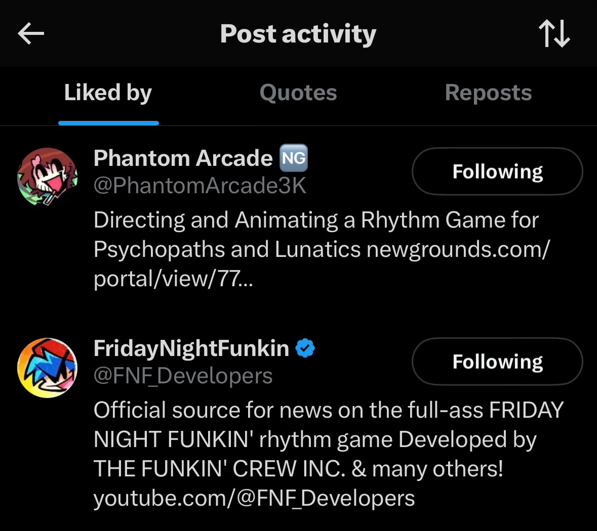 Tower124_'s tweet image. Now the fnf account