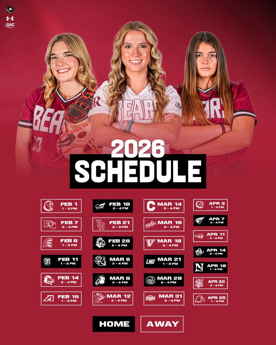 The 2026 schedule is 𝐇𝐄𝐑𝐄 🥎 

🔗 bit.ly/3L2PuJ5

#GOBEARS | #BetweenTheBricks