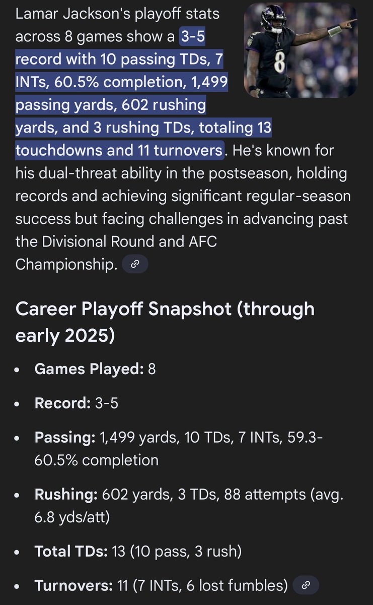 GV_____S's tweet photo. @xavi3one @MySportsUpdate Only record and numbers that matter, my man, respectfully! 
If the pressure wasn’t on Lamar already, it really is now 🤷🏽‍♂️ you can’t genuinely put ALL of this on Harbaugh, man https://t.co/tn8sB4sgA8