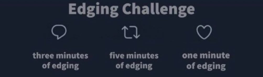 and while we’re on it, gonna do this edging challenge as well in january!

i’ll give you some time to gather the interactions~ remember, i sometimes edge for 2 hours

#nsfw #nsfwtwt #masturbation #nsfwchallenge
