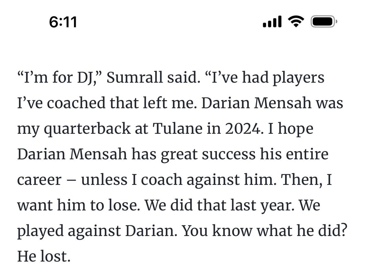 This quote from Jon Sumrall on DJ Lagway leaving is something. Man is … uh … not lacking in confidence. 

Story by <a href="/NickSchultz_7/">Nick Schultz</a>: on3.com/college/florid…