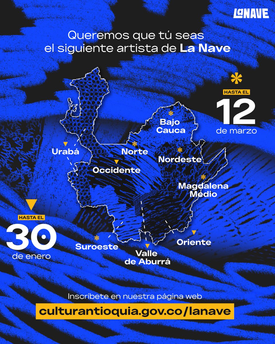 ¡Inscríbete en #LaNave 4.0! 🚀

Por primera vez, jóvenes desde los 14 años podrán ser parte de este estudio de grabación rodante que impulsa el talento musical en Antioquia. 

Conoce toda la información, inscríbete y participa ingresando a culturantioquia.gov.co/LaNave