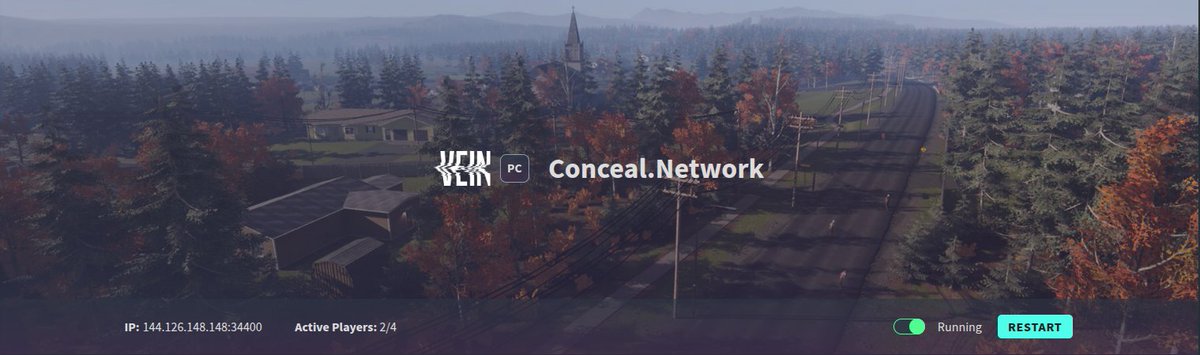 If you love survival games, I've rented a Vein server <a href="/ConcealNetwork/">Conceal.Network</a>  if you want to just chill and build a nice community, let me know.