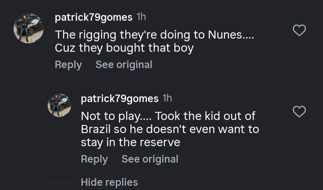 BrentfordHive's tweet photo. Gustavo Nunes' father commented this under a Brentford post on Instagram today 😬 https://t.co/HJFiW8y5is