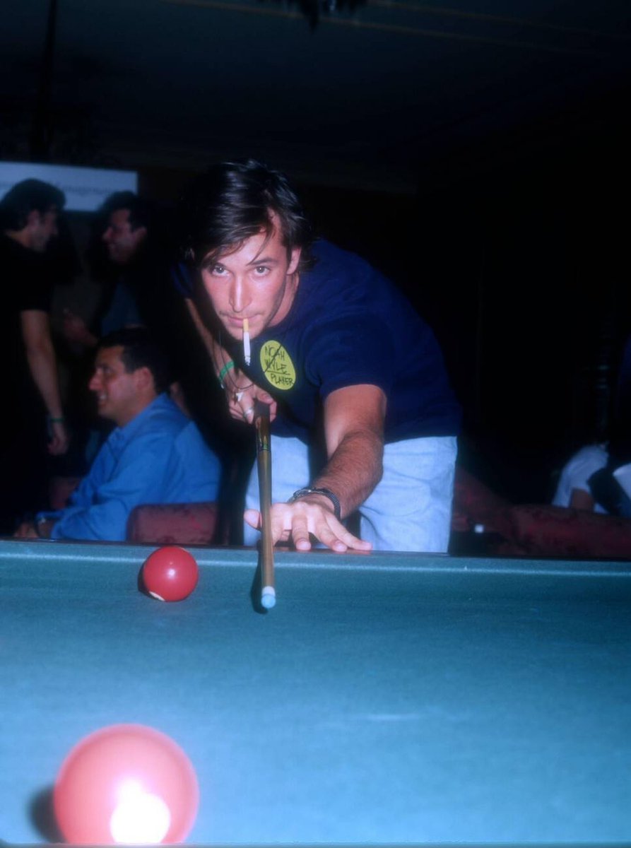 aozorawaltz's tweet photo. noah wyle smoking a cigarette, looking fine while playing pool……… https://t.co/20mfQI4pJ3