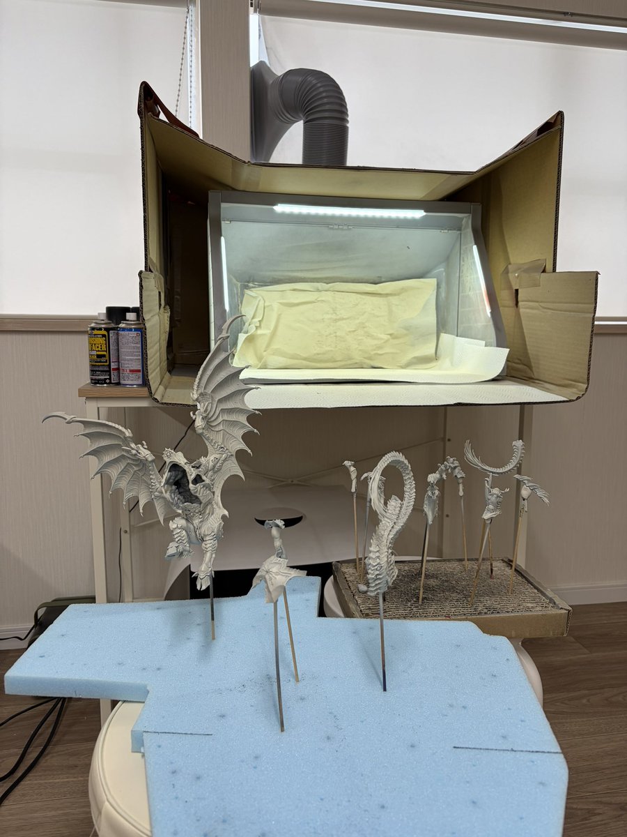 おはようございます
今日から仕事始め！
朝誰よりも早く出勤、暖房を付けて
皆んなが暖かく仕事が出来るように準備
それが済んだら二階の趣味部屋で
アーケイオンにサフがけ👍
夜からペイント始めます楽しみだ🌚