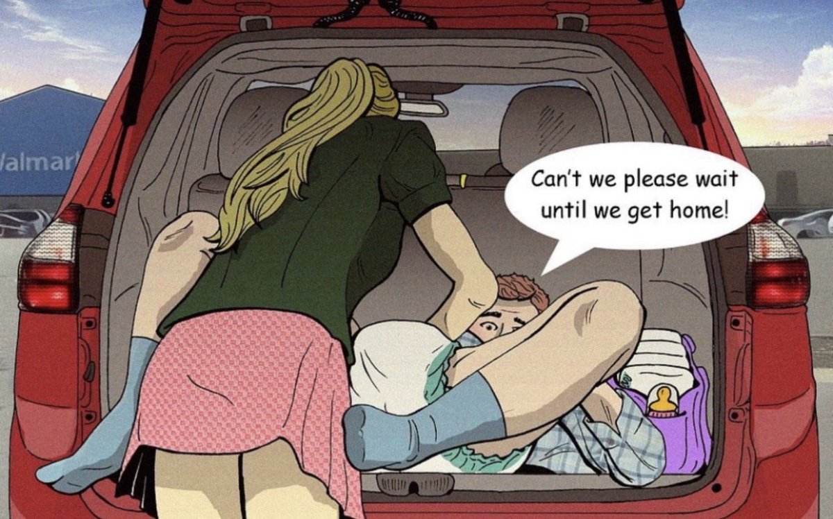 Diaper change in the car park for AB