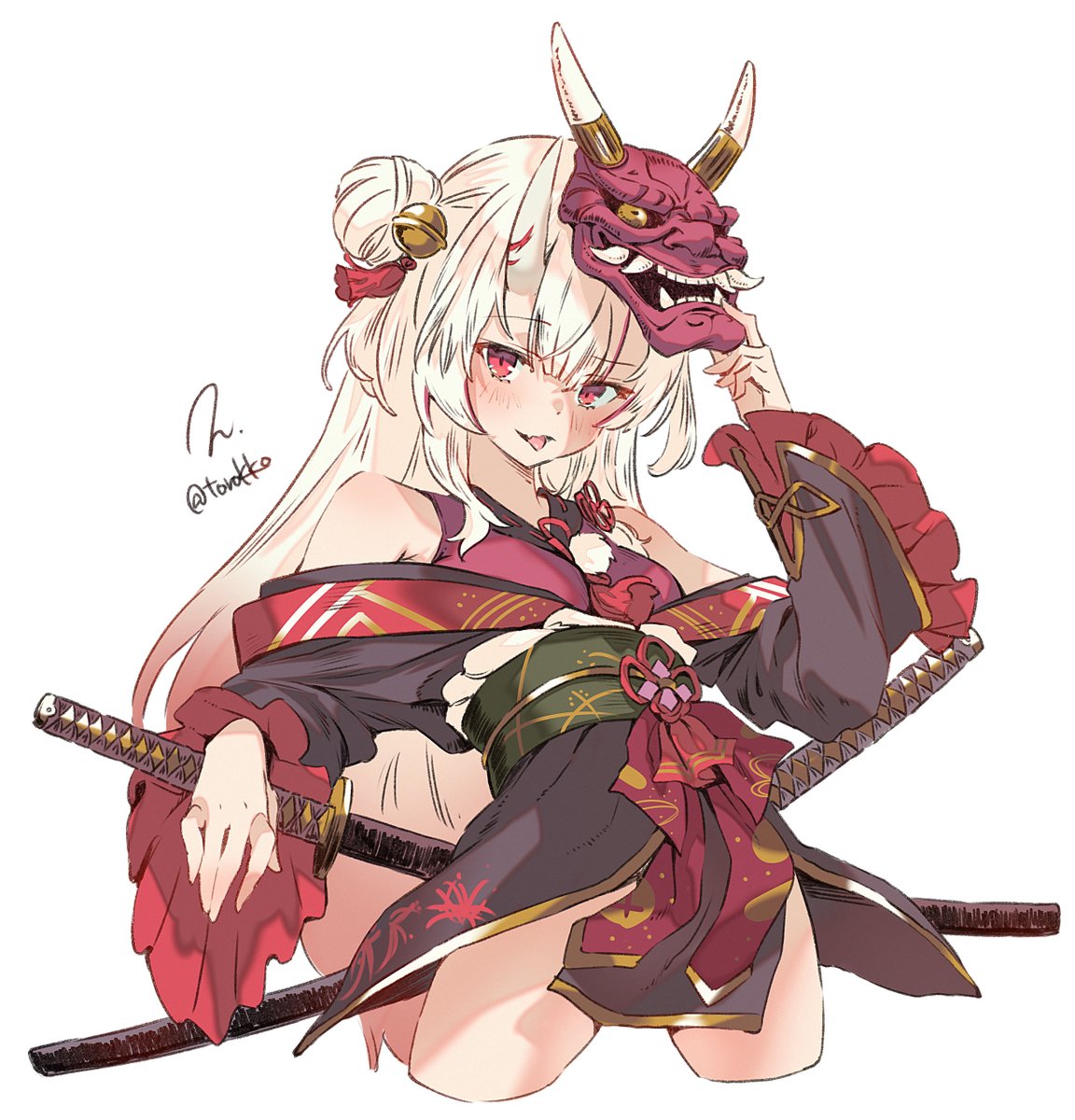 torokko's tweet image. 【だいたい毎日イラスト】60日目
余さん😈

Daily Illustration, Day 60 – Nakiri Ayame