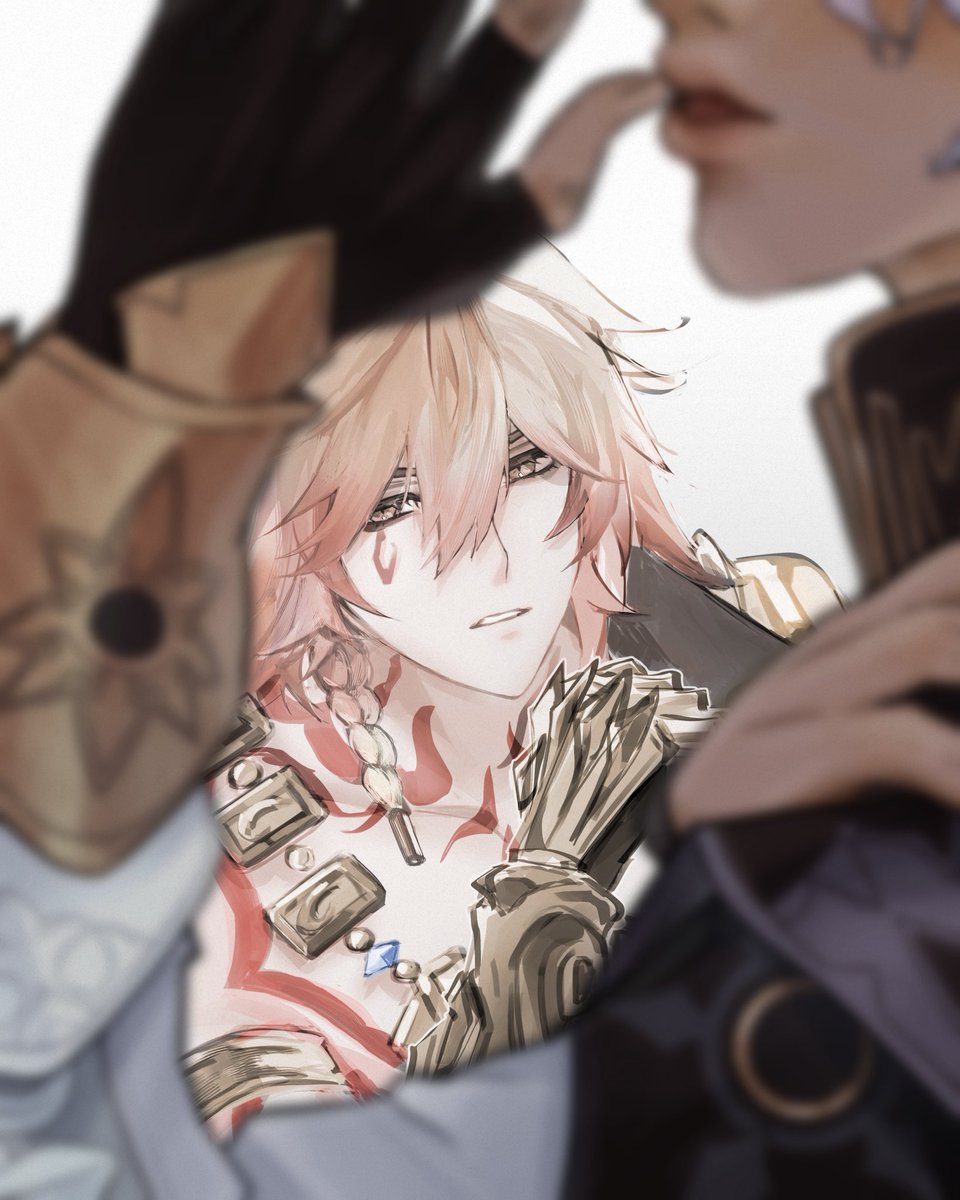 0blackflower0's tweet image. #phaidei collab with my friend @hours_passed he drew phainon's arm and i drew the pinning mydei 

check out his version below!!