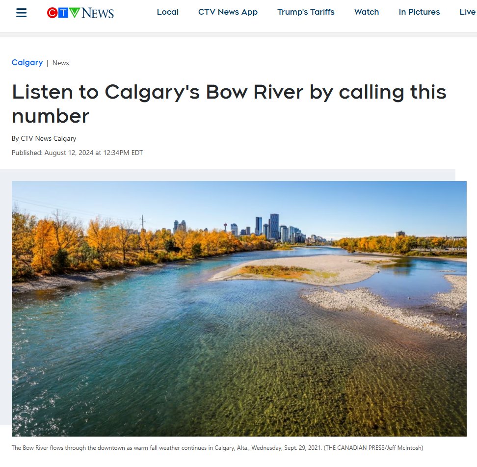 Reminder:  In Calgary, taxpayers forked over $65,000 for an art project that allows people to call and listen to the Bow River.