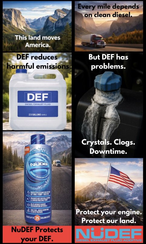NuDefCo's tweet photo. Protecting our land. Keeping America moving.
NüDEF. #DieselPower #NoDowntime #TruckerLife #KeepAmericaMoving #HeavyDuty #PerformanceMatters #DEF #Diesel #Truckers #SemiTruck #Industrial #Downtime #SaveYourMoney https://t.co/70GHBmCJiQ