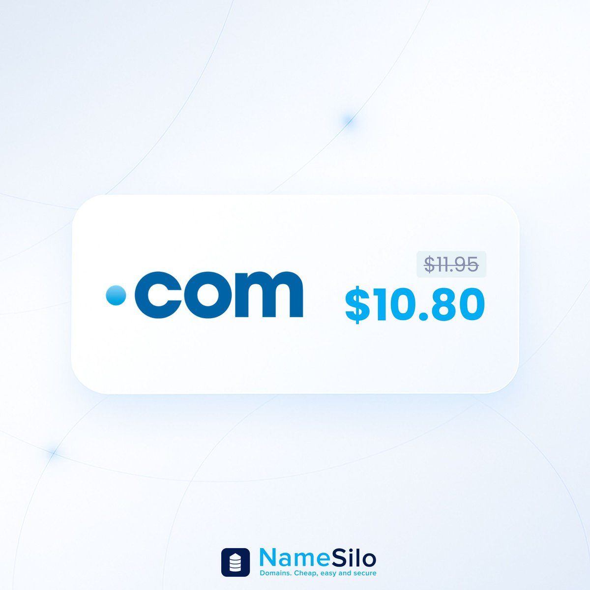 namesilo's tweet image. Transfer your .COM domain to NameSilo for just $10.80 🌍
A smart choice for businesses, creators, and anyone growing their online presence.

Includes a 1-year extension added to your current expiration date. 🔗 buff.ly/wrNMxcc 

#DomainTransfer #DotCom