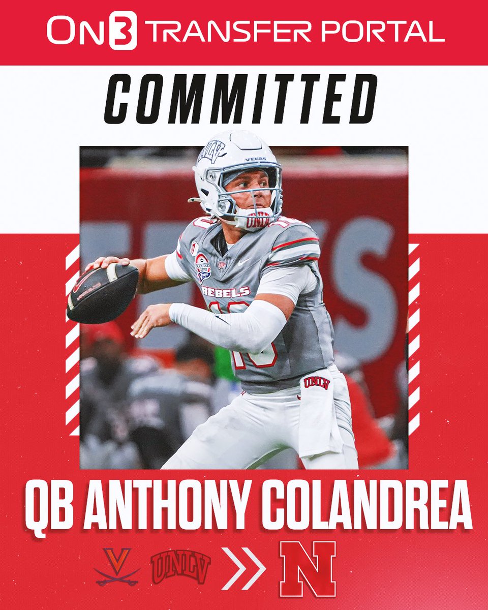 BREAKING: UNLV transfer QB Anthony Colandrea has committed to Nebraska, <a href="/PeteNakos/">Pete Nakos</a> reports🌽

on3.com/college/nebras…
