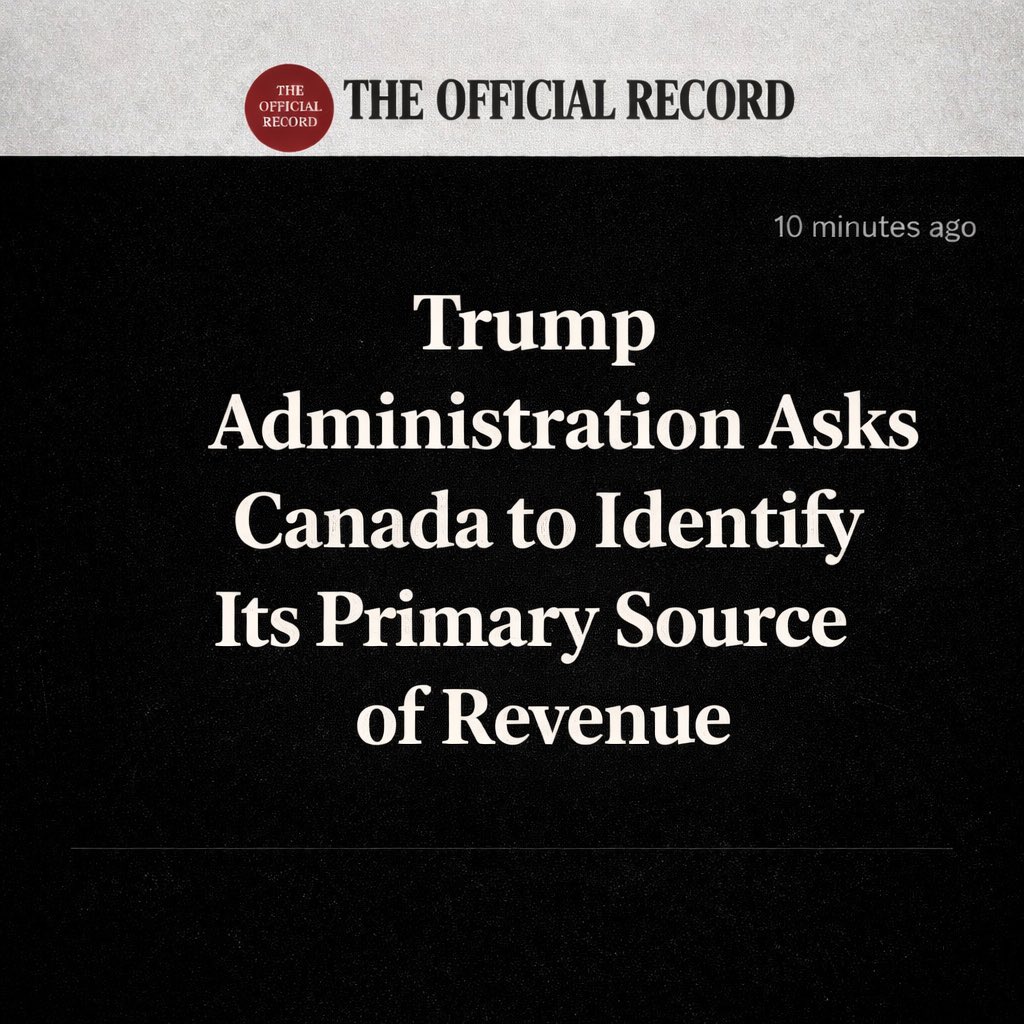 SatireSquadHQ's tweet image. WASHINGTON — The Trump administration has reportedly requested clarification on Canada’s primary sources of national revenue following internal briefings that highlighted limited growth in productive output.

Officials reviewing the data noted that while Canada maintains one of…