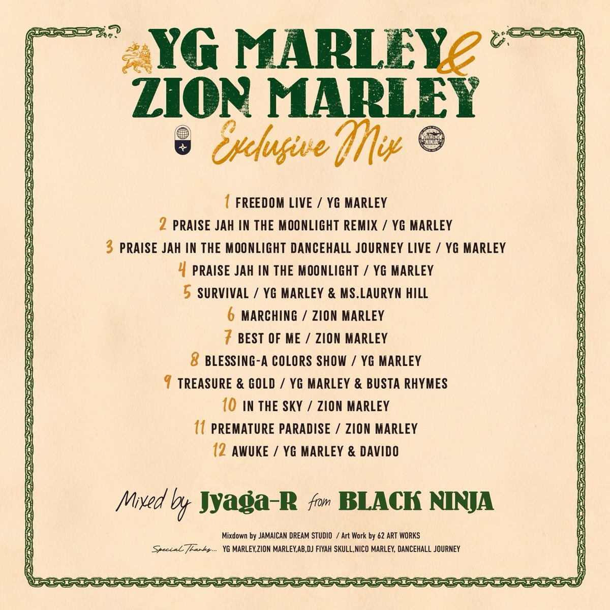 🚨New Mix Release🚨

"YG MARLEY &amp; ZION MARLEY Exclusive Mix"

on.soundcloud.com/su7JWH0BfYjK1y…

DANCEHALL JOURNEYにYG MARLEYが遊びに来て歌ってくれたパートの一部をSpecial Live Versionとして収録🔥🔥
他にもZION MARLEY Special Jingleなど全12曲27分収録🎧

ご視聴&amp;拡散Plz Support🙏❗️❗️