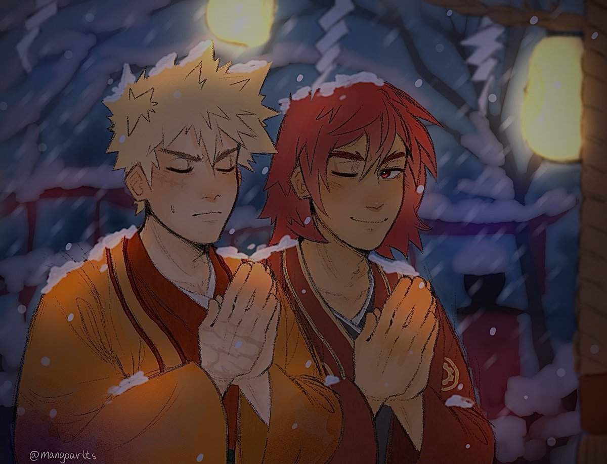 mangoartts's tweet image. Another new years doodle #krbk #kiribaku #mha