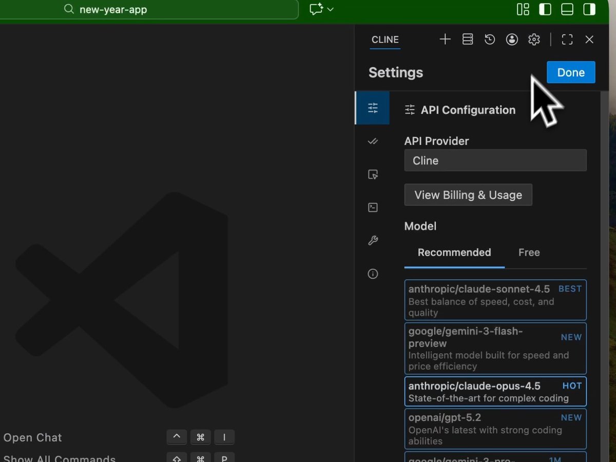 cline background edits demo