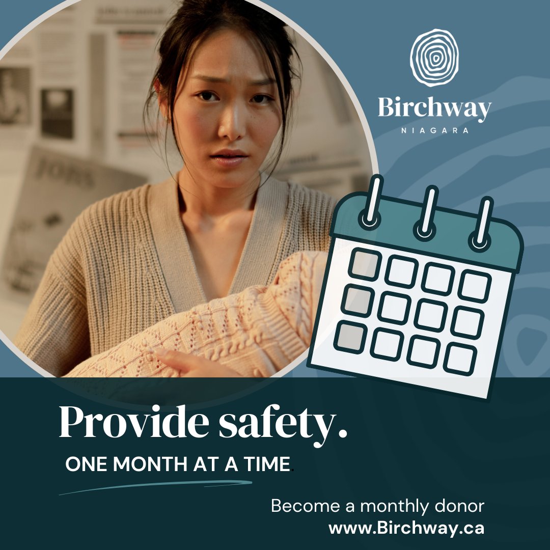 BirchwayNiagara's tweet image. Tonight, someone in your community is trying to figure out how to stay safe and protect her child from family violence.

Please consider becoming a Birchway Niagara monthly donor at birchway.ca/give-help#dona…

#OneMonthAtATime #AlliedAgainstAbuse