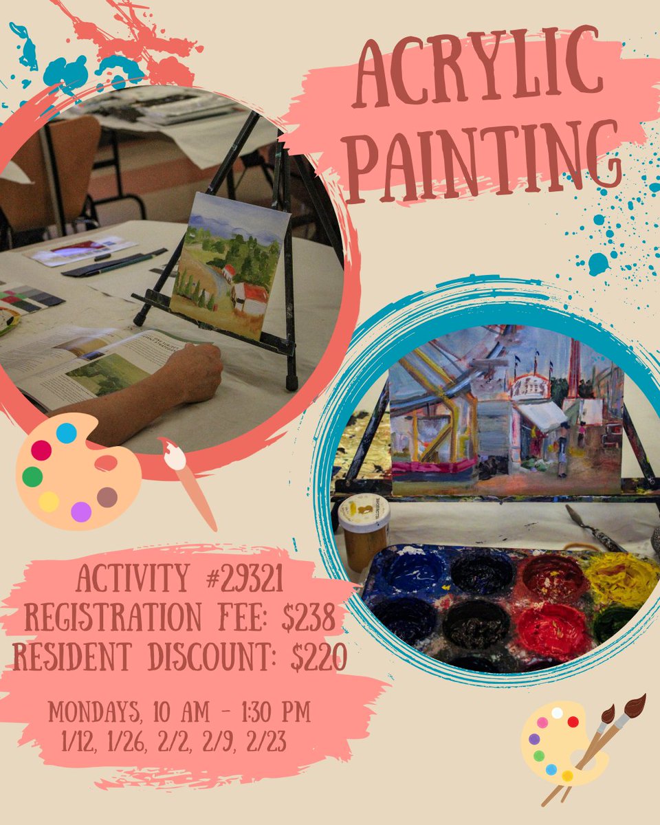 AtTheGrand_'s tweet photo. Start off your new year with developing your painting skills with Vince Walsh in our Acrylic Painting class. Students will follow a step-by-step guide to painting that covers techniques such as brush stroke, color theory, scale, and value
Register here: https://t.co/6nmPDUPkcm https://t.co/pKXM6XoLvF