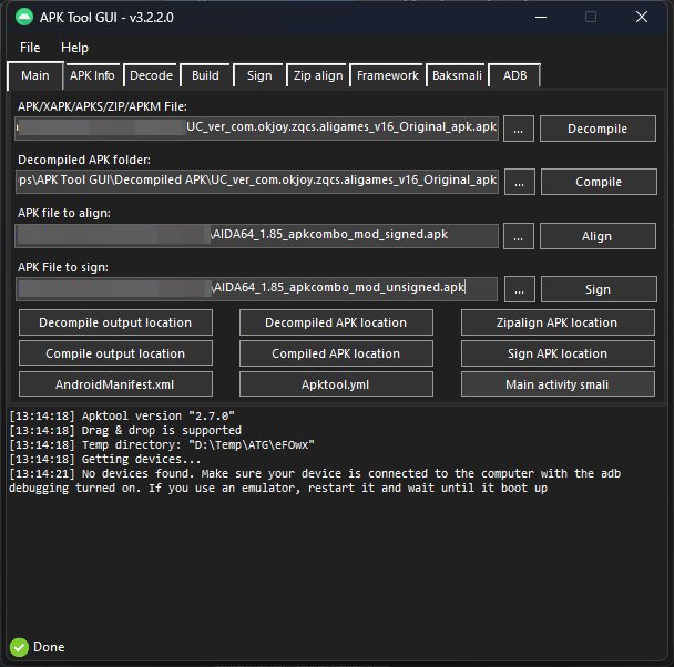 🚀 Turn Android APK reverse-engineering into a breeze!
Check out APKToolGUI — a powerful GUI wrapper for apktool, signapk, zipalign, baksmali &amp; more. Decode, rebuild, sign, merge &amp; inspect your APKs all from a friendly interface on Windows.  

🔧 Features include:
• Decompile &amp;