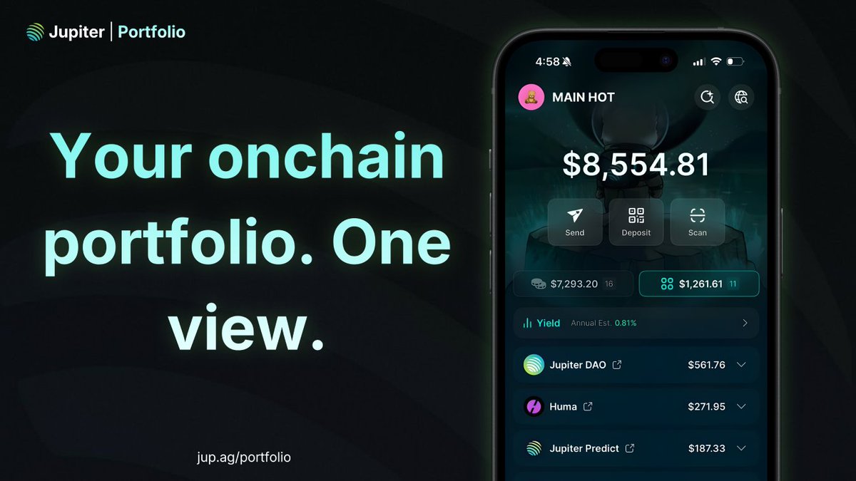 Crypto wallets not showing DeFi positions is so inconvenient Nobody wants  to juggle websites on a tiny iPhone screen. @jup_mobile with Portfolio is a  Superapp: - See REAL Balance + Detailed PnLs -