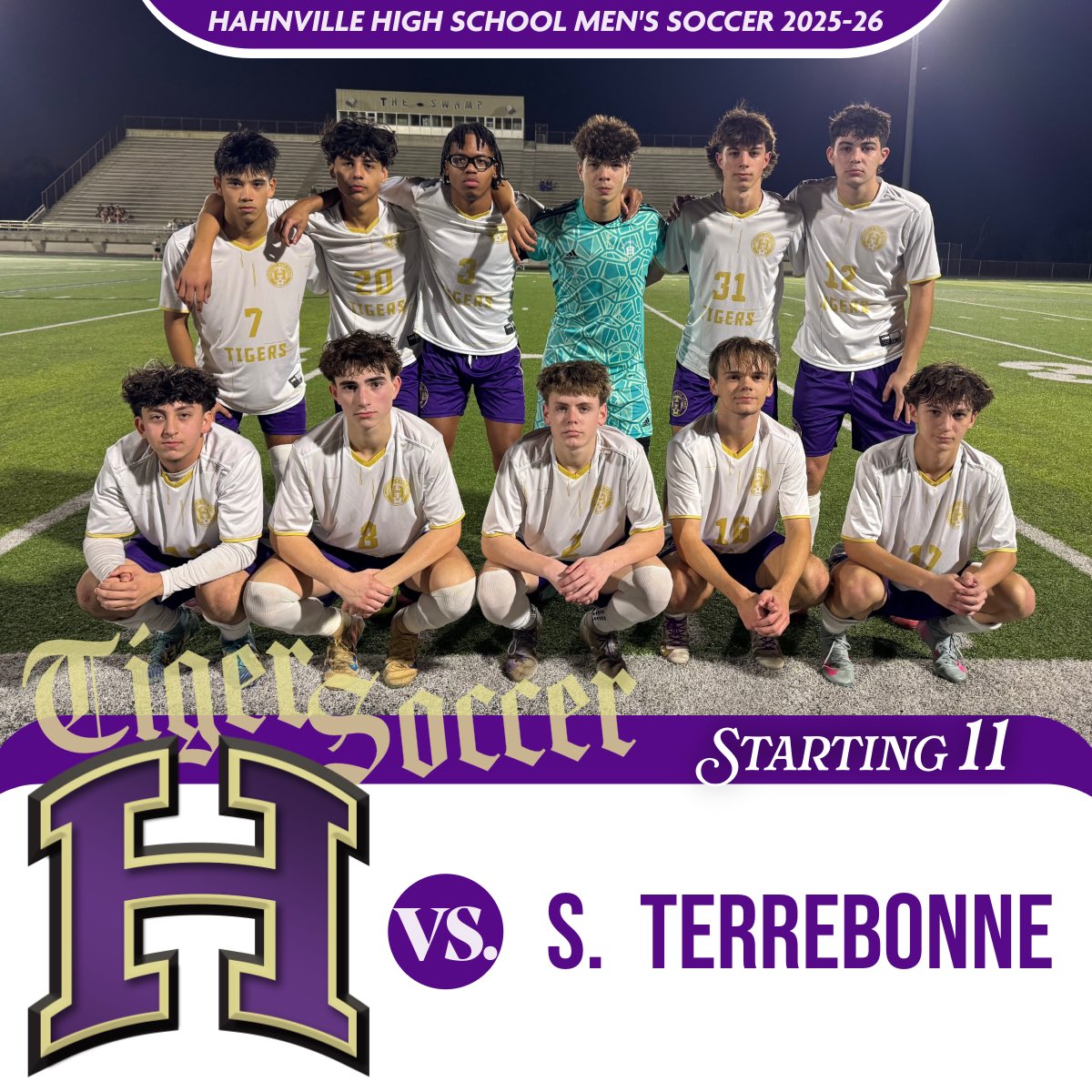 Starting group vs. South Terrebonne. 
Let’s Geaux boys. 🐅 ⚽️