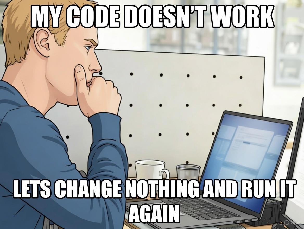 Every web developer’s debugging strategy... #WebDev