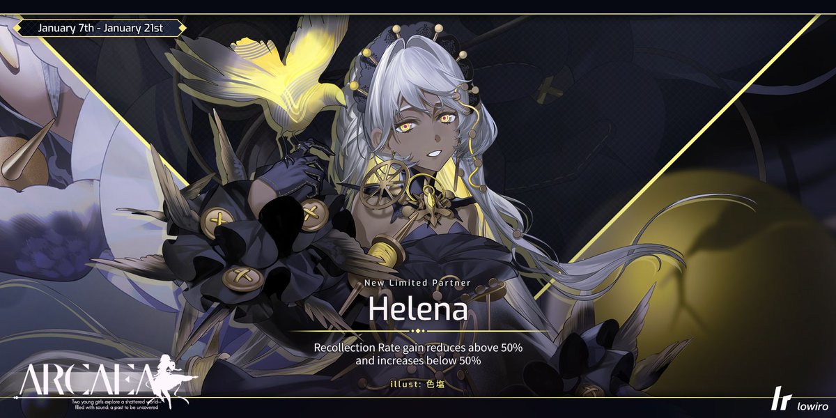 arcaea_en's tweet image. Coming through "World Parallel" in v6.11.8, Helena, another new Limited Partner now enters Arcaea.

Words spoken within shadow can be a comfort or concern.
What she will offer depends merely upon whim, and in whatever case her smile will remain.
#arcaea