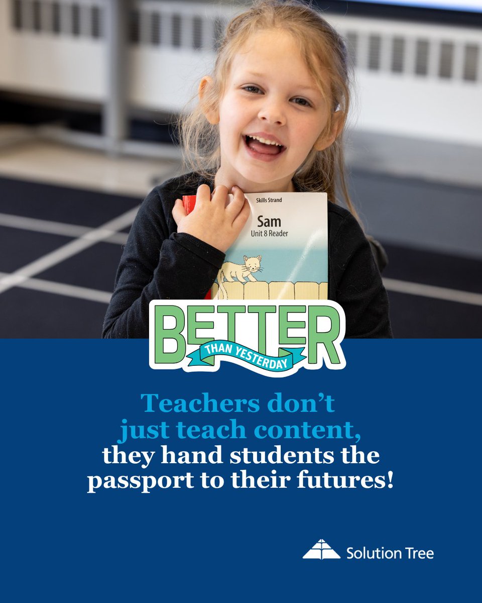 SolutionTree's tweet image. Teachers don’t just teach content 📚
They hand students the passport to their futures 🌍✨

Better than yesterday — because of you. 💙
#TeachersMatter #EducatorImpact #BetterThanYesterday