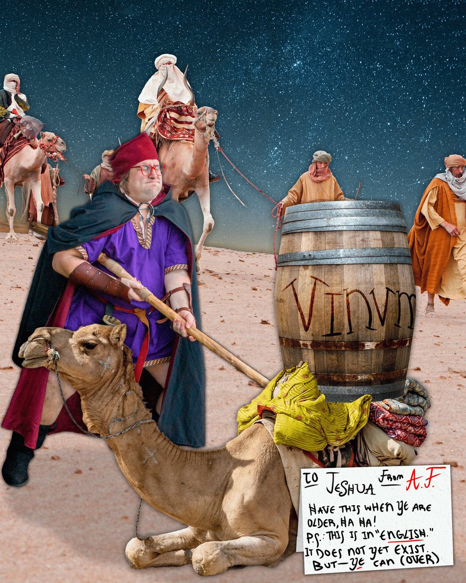 WizWorldLive's tweet photo. On Three Kings Day, let us remember the Fourth Wise Man—ME. To hear the sordid tale, & my justified erasure from history, read the entry at the Scriptorium 🌟🧙♂️🐫
#Epiphany #ThreeKingsDay #ThreeWiseMen #FourWiseMen #TresReyes #Christmas https://t.co/G8R8LScjSI