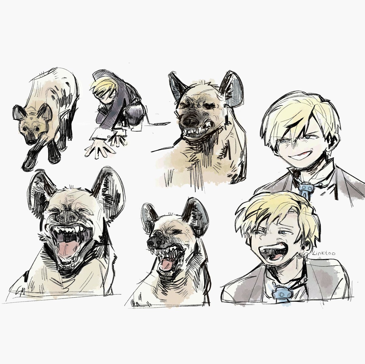 linktoo_doodles's tweet image. To me monoma's animal is a hyena #mha #bnha