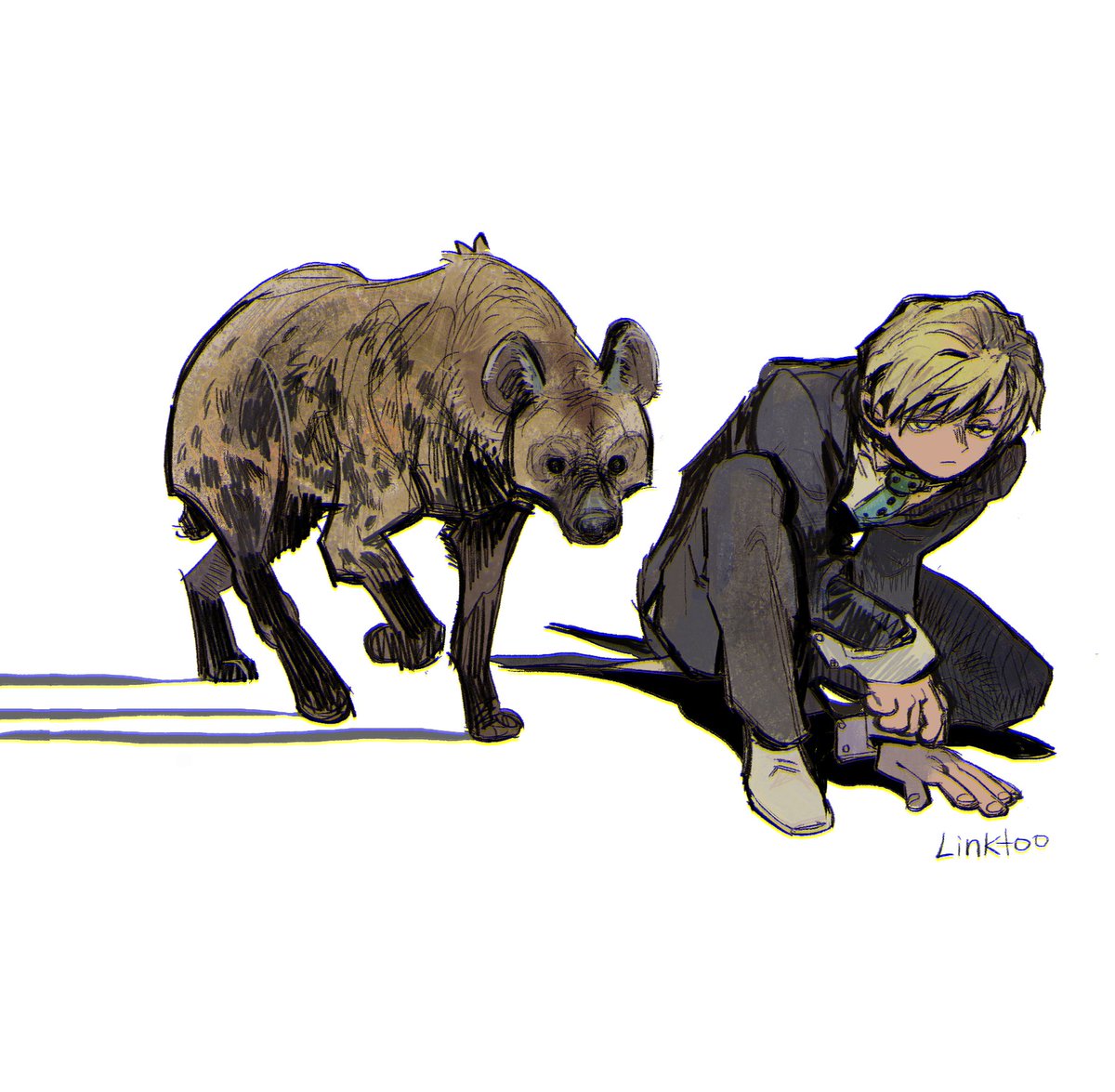linktoo_doodles's tweet image. To me monoma's animal is a hyena #mha #bnha