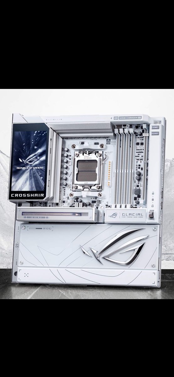 LHP64D's tweet photo. Actually stunning!
My good friends at R.O.G. revealed this banger MOBO at CES 2026 these past couple of days!
The ROG Crosshair X870E Glacial also supports up to SEVEN M.2 drives and DDR5 up to 256GB?!
R.O.G. who do I talk to to get one?!
#ROGPartner https://t.co/nFF2CRe2kf