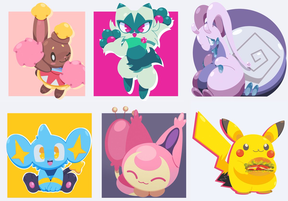 Unos pokemon que hice pa sticker c: 
de hace ya muchito tiempo..
