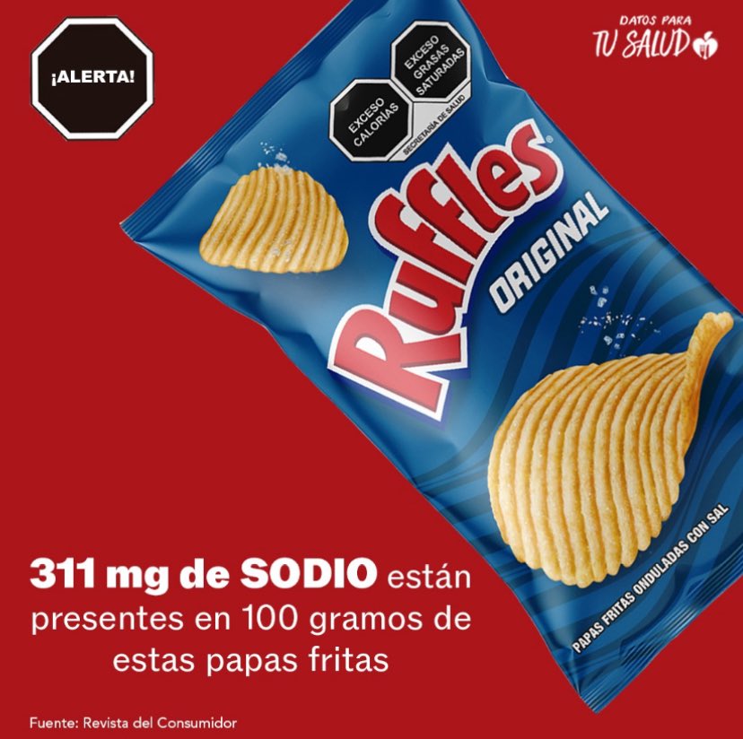¿Sabías que la <a href="/WHO/">World Health Organization (WHO)</a> recomienda no consumir más de 2,000 mg de sodio al día? 
Más información en:
labdo.org