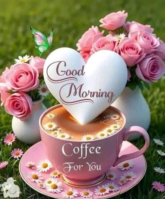 प्यारी सुबह, मीठी कॉफ़ी, और ढेर सारा प्यार। ☕🌸" Good Morning Have a Wonderful Day 🌅