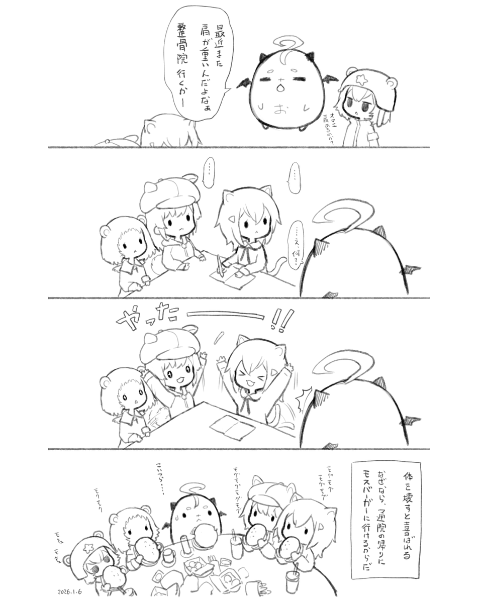 絵日記:通院日だけのボーナスタイム。 