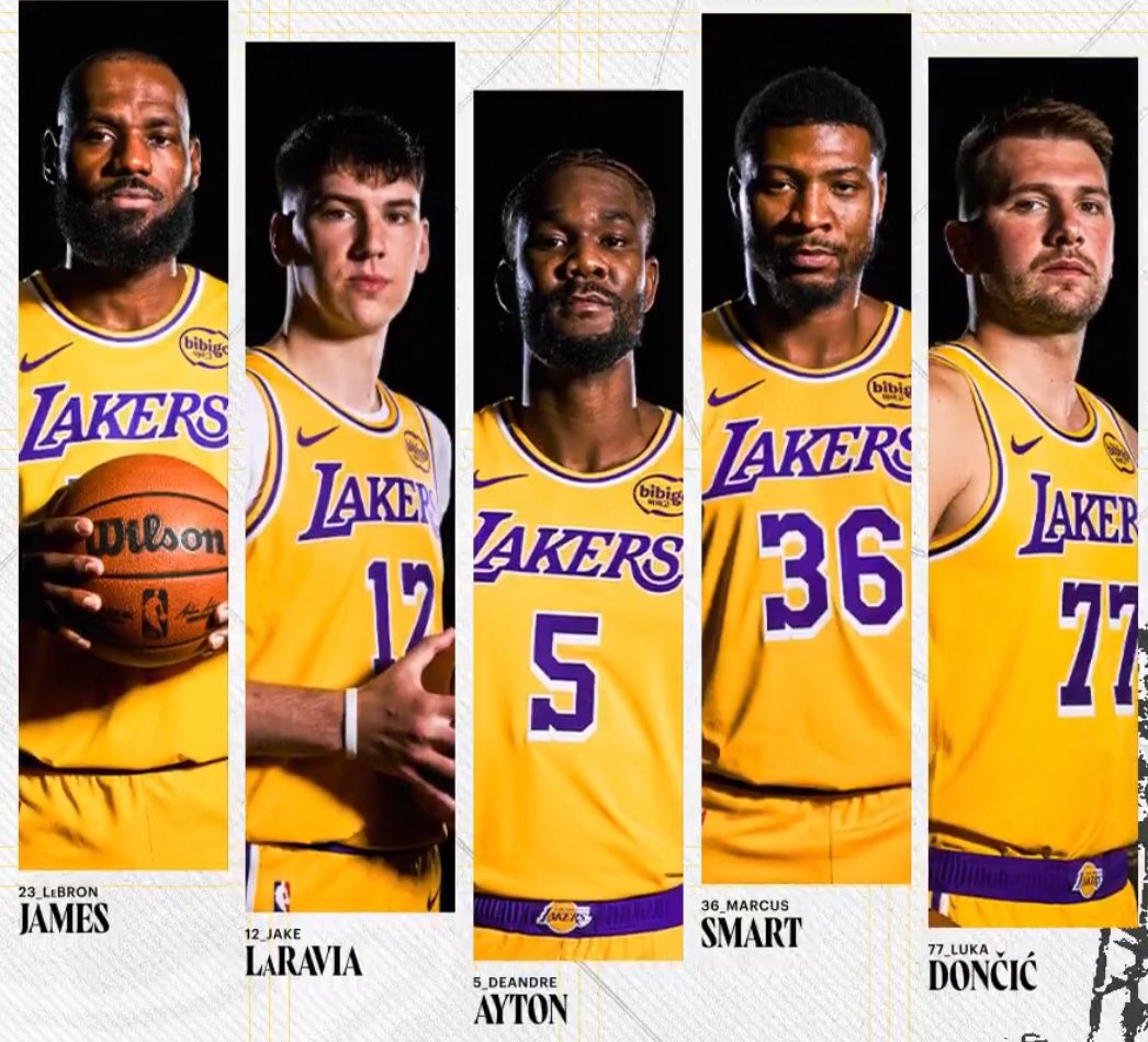 LakeShowYo's tweet image. LAKERS STARTING 5 💜💛