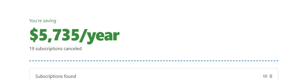 Screenshot showing savings