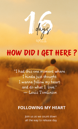 1Dnews_Control's tweet photo. Day 16 — Today's theme is :  Passion

Sometimes passion is a quiet decision to choose what feels right and stay with it.

#28DaysCountdownToHDIGH #16DaysLeft #LouisTomlinson #HowDidIGetHere https://t.co/Drz9g8ELHV