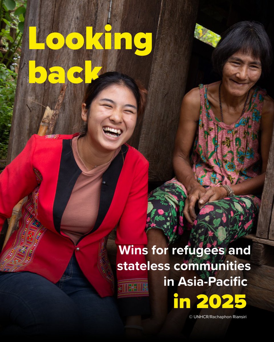 UNHCRAsia's tweet image. 2025 brought unprecedented challenges, but also solidarity and progress.

As we reflect on the 2025 milestones across Asia &amp;amp; the Pacific, let’s keep the momentum going in 2026 for forcibly displaced and stateless people everywhere💙.

#WithRefugees #EndStatelessness